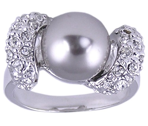 CZ & SYNTHETIC PEARL RING SIZE 7 or 9 FASHION JEWELRY