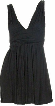 Black Rouched V-Neck Sleeveless Top Small