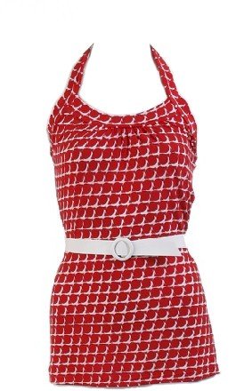 Jane Red Halter Top Large