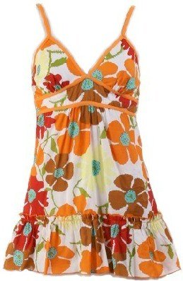Couture Orange Floral Print Top Small