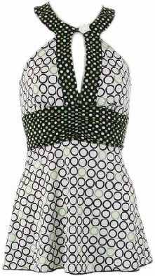 Candace Black Multi Color Keyhole Sleeveless Top Medium