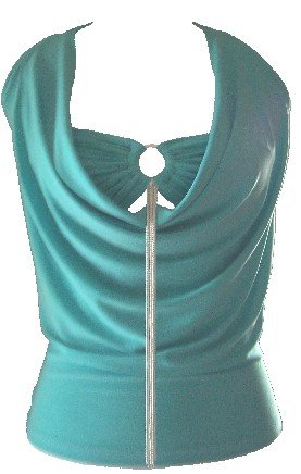 Draped Turquoise Ring Accessory Halter Top Blouse Small