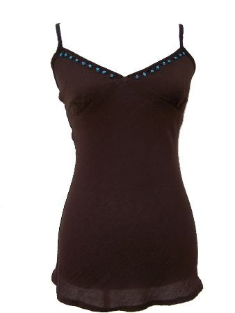 Brown Gauze Tie Back Top Small