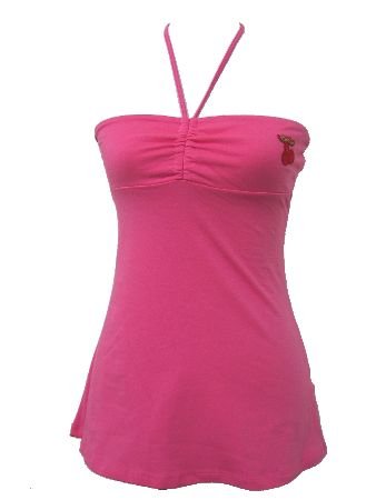Pink Casual Cherrry Halter Top Medium