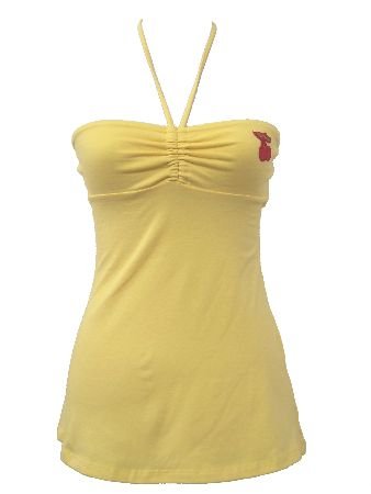Yellow Casual Cherrry Halter Top Medium