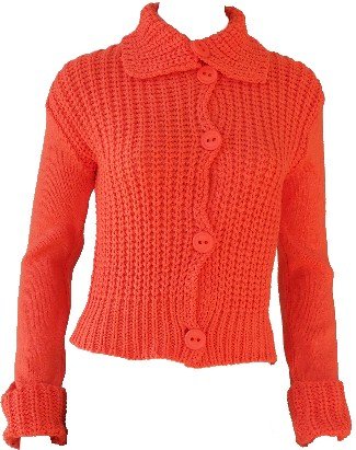 Elizabeth Orange Button Sweater Large