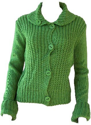 Elizabeth Green Button Sweater Small
