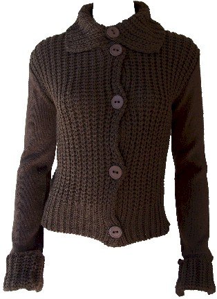 Elizabeth Brown Button Sweater Large