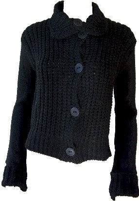 Elizabeth Black Button Sweater Small