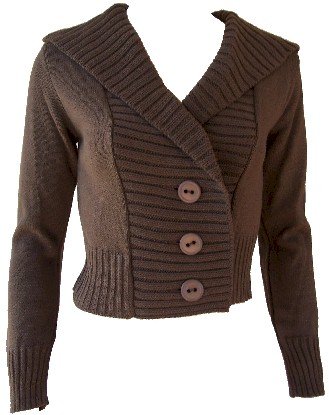 Brown Button Hoodie Sweater Medium