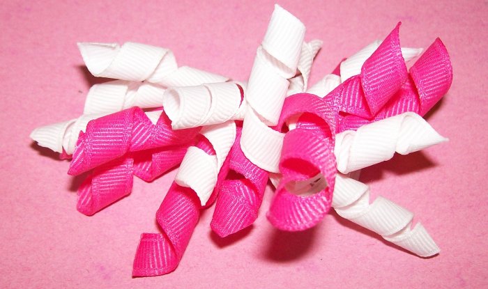 Korkie Korker Bow - Hot Pink and White