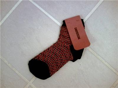 NEW MISSONI SIGNATURE PRINT ANKLE SOCKS Sz M $110.00