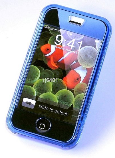 Iphone ipod Touch Hard Crystal Clear Case (Blue) + Belt Clip