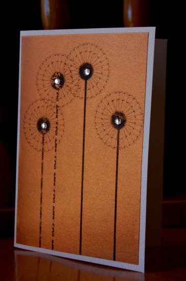 Handmade Card - Bronze Dandelions