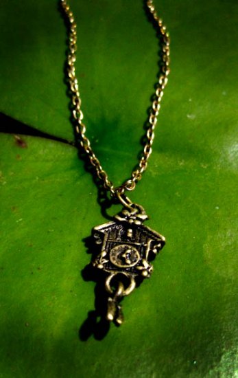 Handmade Tiny Cuckoo Clock Necklace