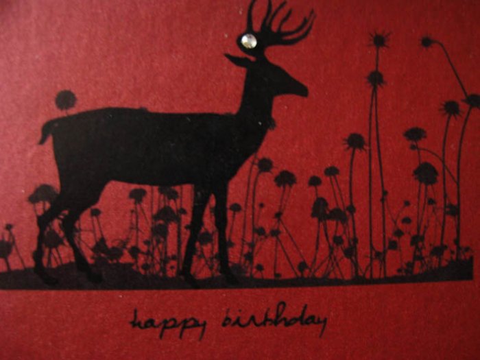 Handmade Card - Happy Birthday - Red Deer in Flowers