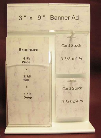 Vertical Plastic Card Displays w Pockets 9" x 13" 6 Lot