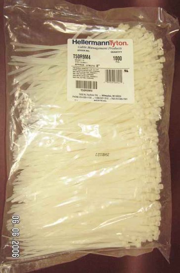 HellermannTyton Standard 50 lb Cable Ties 8" 1000Pcs