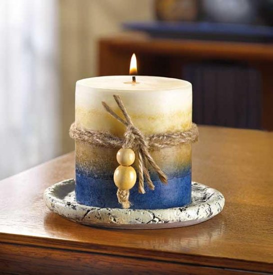 Blue Earth Tone Candle