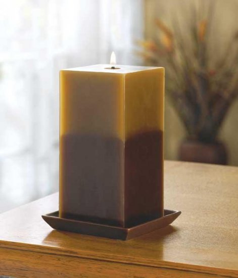 Earth Two Tone Pillar Candle