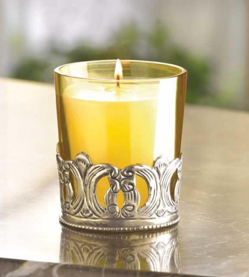 Iron Scroll Votive Holder and Wax