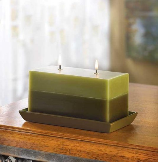 Two Tone Greenery Candle