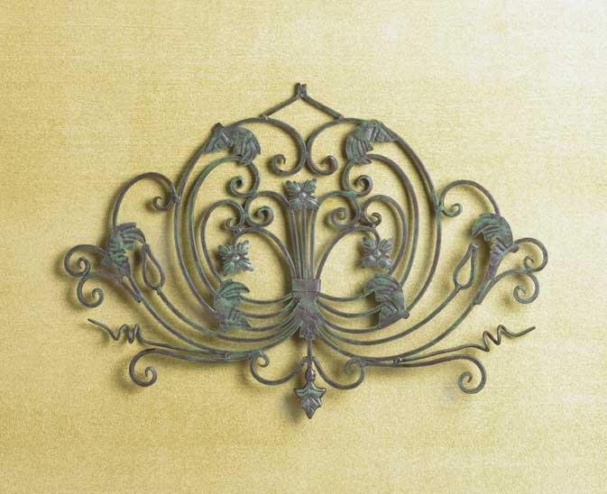 Verdigris Wrought Iron Wall Plaque