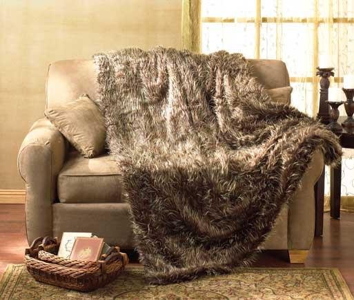 Brown Faux Fur Blanket -Full Size