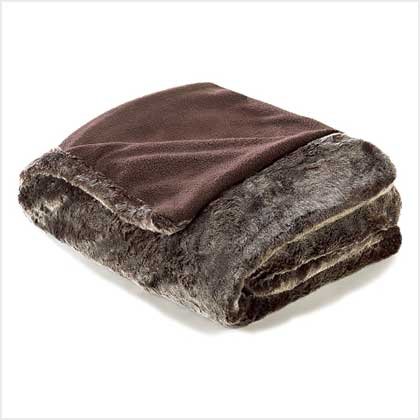 Gray Faux Fur Blanket - Twin Size