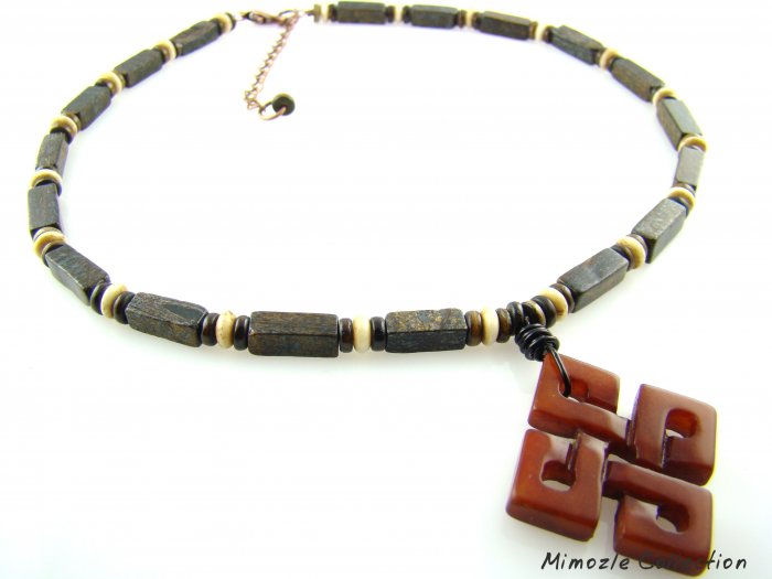 NATURAL MOCHA JASPER CHOKER AGATE PENDENT & EARRINGS SET