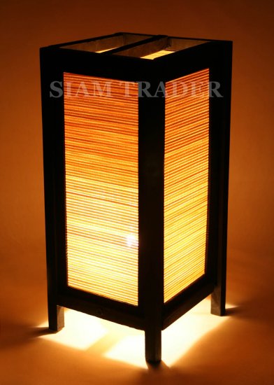BAMBOO HORIZONTAL THAI HANDMADE WOODEN LAMP