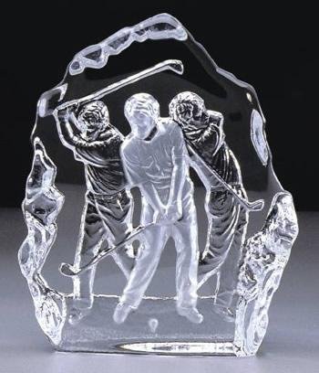 Crystal Golfer Sculpture