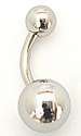 Plain Steel Banana Belly Ring 316L 14G 7/16"