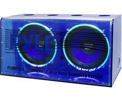 PLNBP-212 Blue Wave Dual 12" Full Plexi-Box Neon Bandpass Subwoofer System