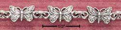 Sterling Silver Antiqued Butterfly Anklet