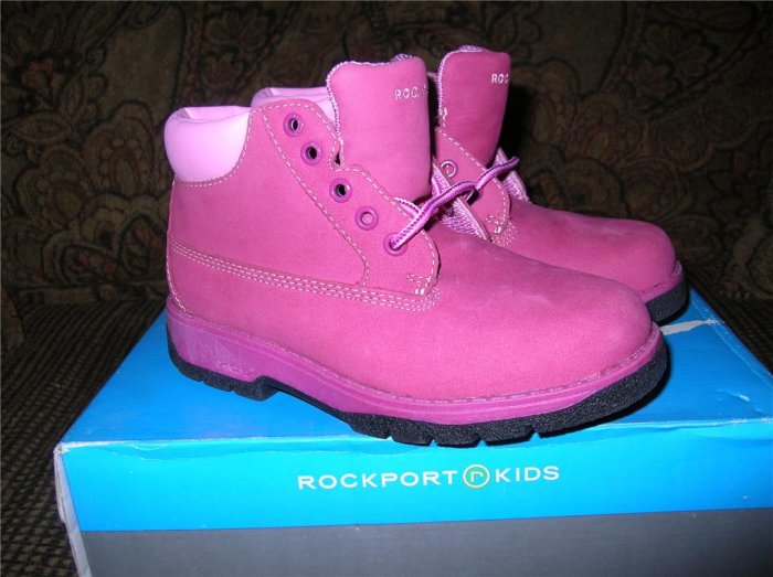 Rockport Girls Fushia Workboots Sz 1W NIB FREE SHIPPING!!!