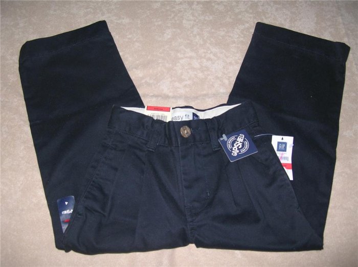 GAP KIDS Boys Twill Pleated Navy Pants 4R NWT FREE SHIPPING!!!