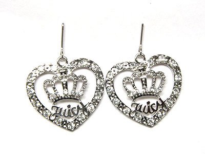 Juicy Couture crystal crown and heart earrings