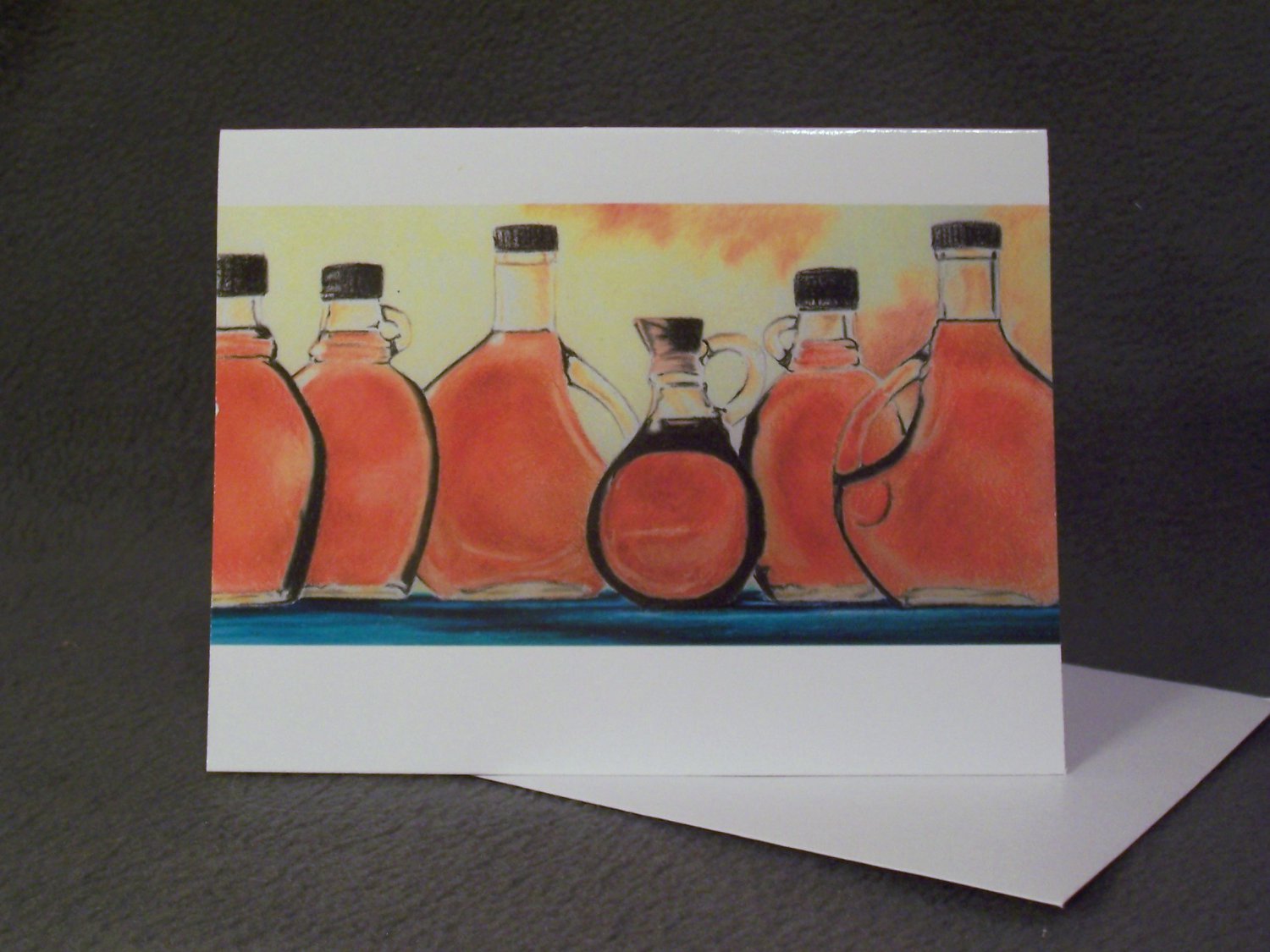 4 Blank Greeting Cards Notecards- "Maple"- Colored Pencil Artwork