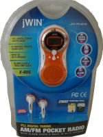 NEW JWIN PORTABLE DIGITAL AM FM POCKET RADIO ALARM