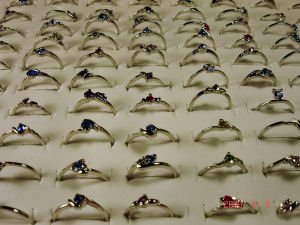 NEW WHOLESALE LOT OF 100 18K WHITE GP FASHION RINGS
