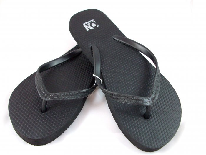 Women's Black Flip Flops - Size 7