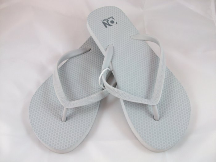Women's Light Gray Flip Flops - Size 8