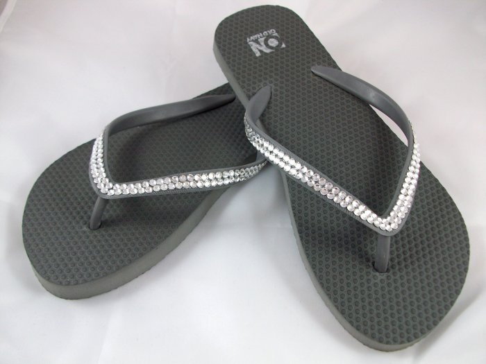 Women's Dark Gray Flip Flops - Size 9