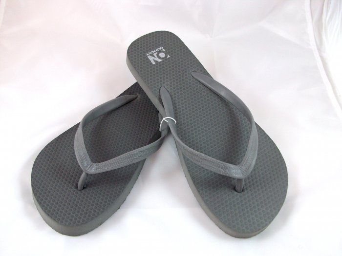 Women's Dark Gray Flip Flops - Size 6