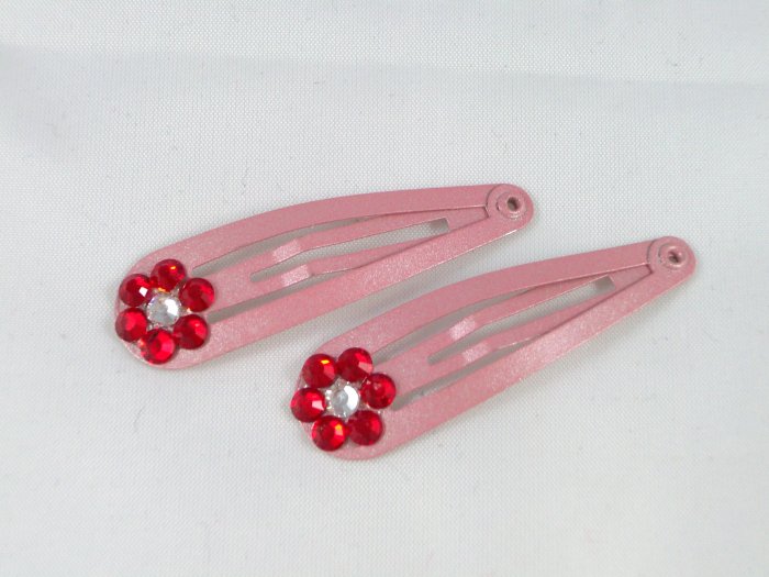 Pink Barrettes with flowers