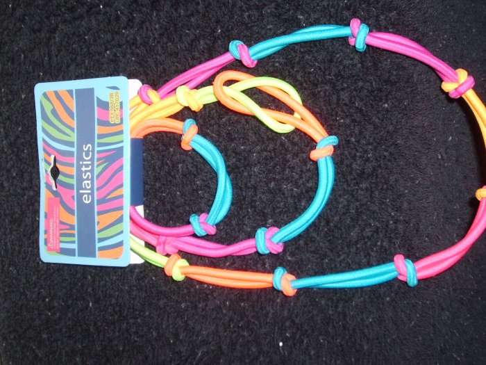 3 Piece Set Neon colored head band and pony tail