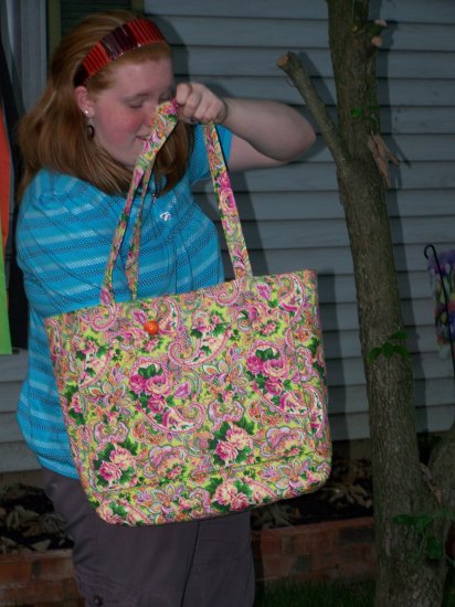 Hot Pink and Green Paisley