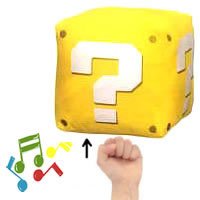 Official Nintendo 8" Mario Brothers Question Block Sound Plush Stuffed Toy