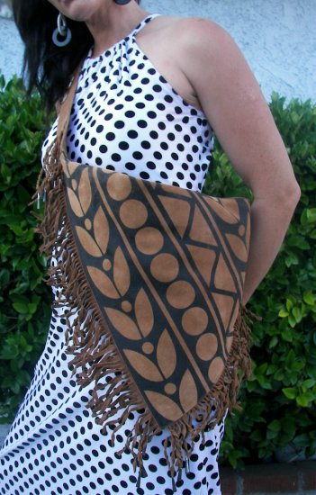 Virgil Ortiz Hand Painted Native American Design Couture Handbag